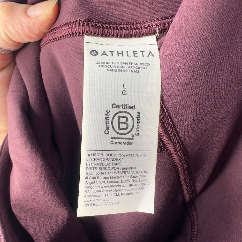 Athleta Elation Straight Leg Pant Plum Purple Yoga Pants Size Large NWT - Picture 11 of 16